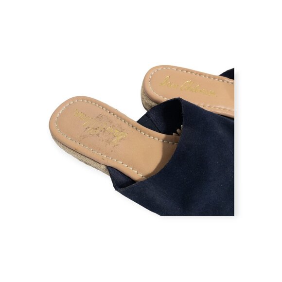 Sam Edelman Slip On Shoes Cork Sole Size 6.5 Navy Backless Mule Austin - Picture 2 of 7